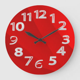 Roter Hintergrund einfach Große Wanduhr