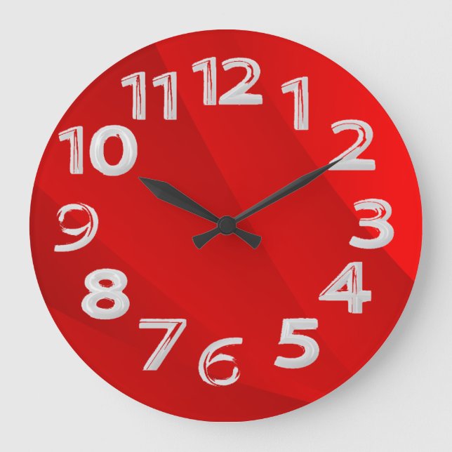 Roter Hintergrund einfach Große Wanduhr (Vorderseite)