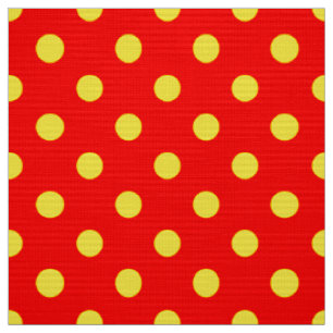 Roter Hintergrund Gelb Polka Dots Design Stoff