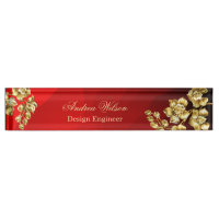 Roter Hintergrund mit goldenen Rose personalisiert