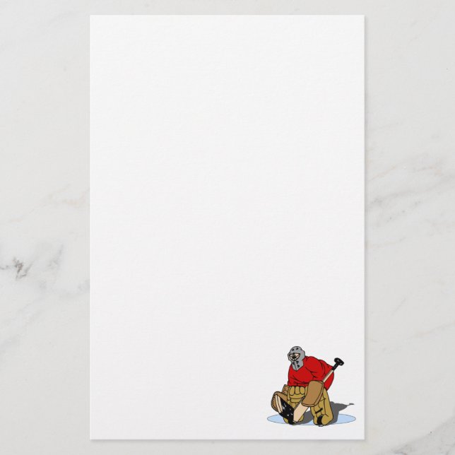 Roter Hockey-Tormann Briefpapier (Vorderseite)