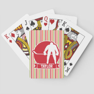 Roter Hockeyspieler, Rot, Orange, Grün Spielkarten
