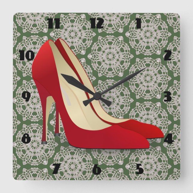 roter hoher Absatz beschuht Uhr (Vorderseite)