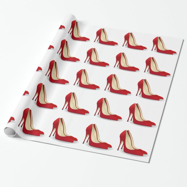Roter hoher Heels Geschenkpapier (Ungerollt)