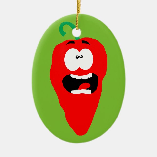 Roter Hot Chili Pepper Keramikornament (Vorne)