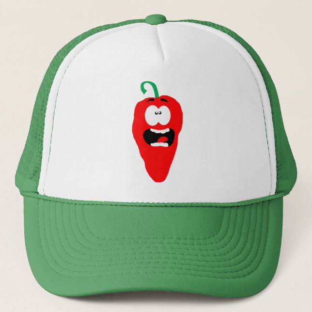 Roter Hot Chili Pepper Truckerkappe (Vorderseite)
