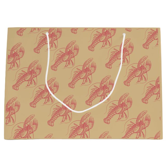 Roter Hummer Große Geschenktüte (Vorderseite)