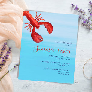 Roter Hummer Seehaushalt Sommerliche Party Einladu