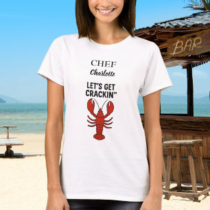 Roter Hummerkrabbe Party Name Koch Koch T-Shirt