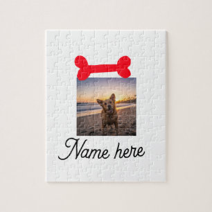 Roter Hundeknochen-Foto Haustier Hund Katze Name e
