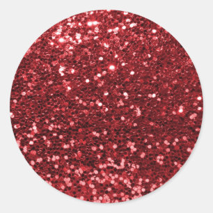 Roter Imitat Glitzer Runder Aufkleber