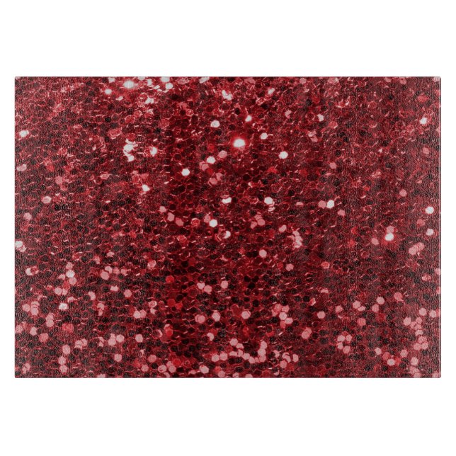 Roter Imitat-Glitzer Schneidebrett (Vorderseite)