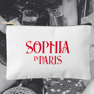 Roter Individuelle Name von Paris White Zubehörtasche