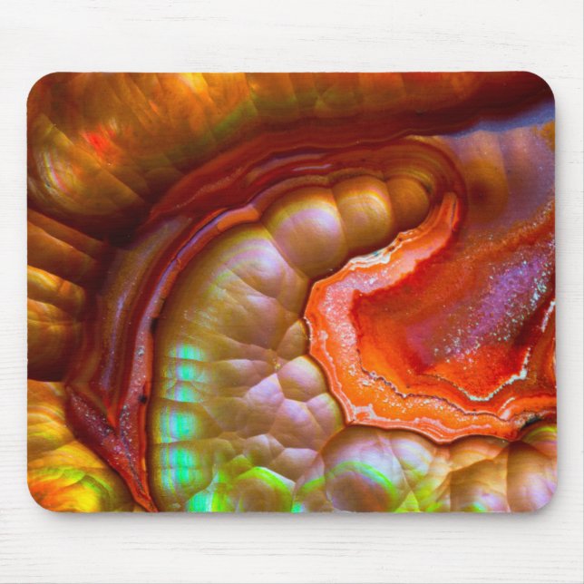 Roter irisierender Feueropal Mousepad (Vorne)