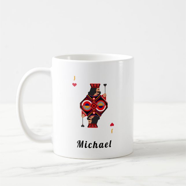 Roter Jack der Herzklopfkarte Poker Name des Spiel Kaffeetasse (Links)