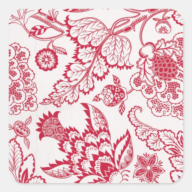 Roter Jacobohnen Quadratischer Aufkleber (Vorderseite)