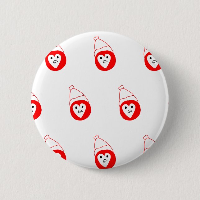 Roter Joker Cartoon mit Deckscoffe Button (Vorderseite)
