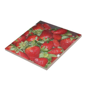Roter Juicy-Erdbeeren-Faden Fliese