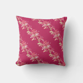 Roter Juwel Orchidee Blume Aquarellkunst Kissen