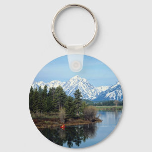 Roter Kajak, großartiger Teton Nationalpark, USA Schlüsselanhänger