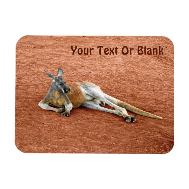 Roter Kangaroo Buck Magnet (Horizontal)