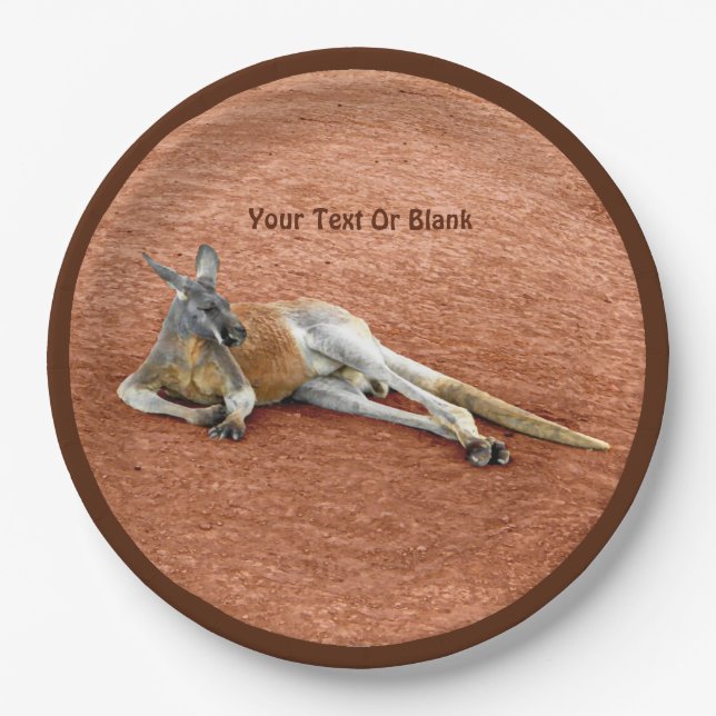 Roter Kangaroo Buck Pappteller (Vorderseite)