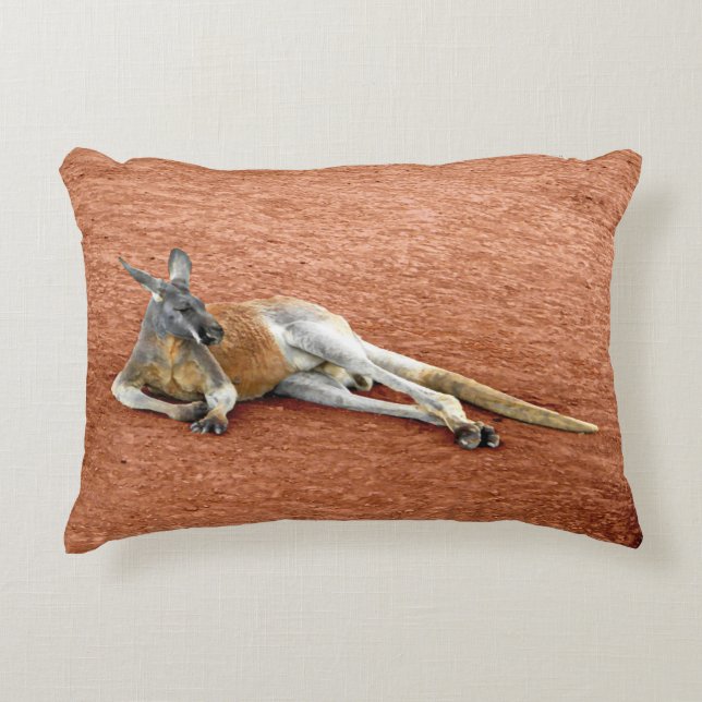 Roter Kangaroo Buck Zierkissen (Vorderseite)