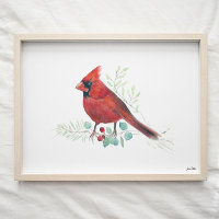 Roter Kardinal Aquarell Kunst drucken