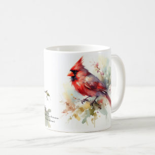 Roter Kardinal Aquarell Sanfte gelbe Grüntöne Kaffeetasse