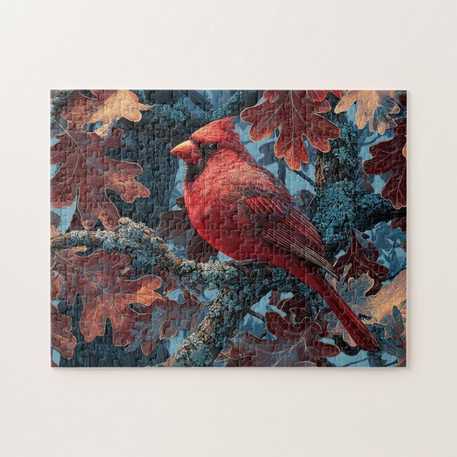 Roter Kardinal auf Zweig (Horizontal)