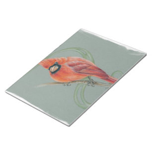 Roter Kardinal Bird Art Zeichnend Notizblock
