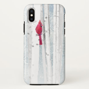 Roter Kardinal Bird in schönem, schneebedecktem Bi Case-Mate iPhone Hülle