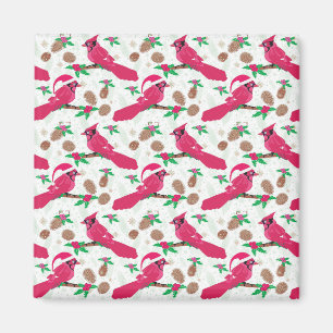 Roter Kardinal Bird santa Magnet
