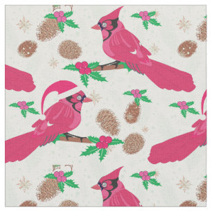 Roter Kardinal Bird santa Stoff
