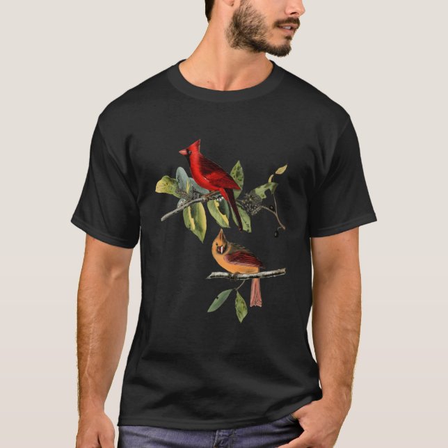 Roter Kardinal Bird Weibchen für Kardinal T-Shirt (Vorderseite)