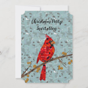 Roter Kardinal, der Weihnachtsvogel Einladung