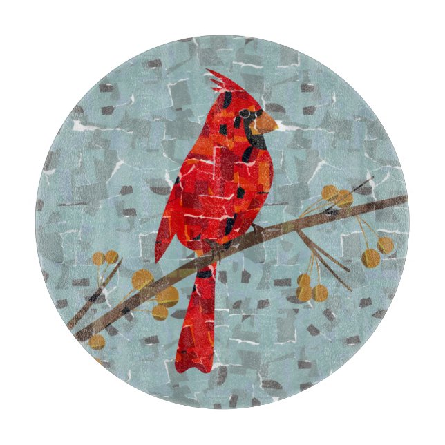 Roter Kardinal, der Weihnachtsvogel Schneidebrett (Vorderseite)