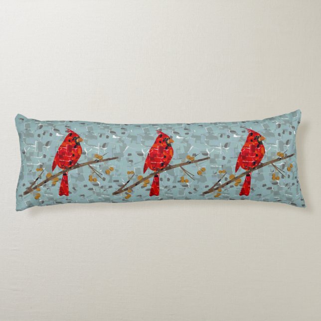 Roter Kardinal, der Weihnachtsvogel Seitenschläferkissen (Rückseite)
