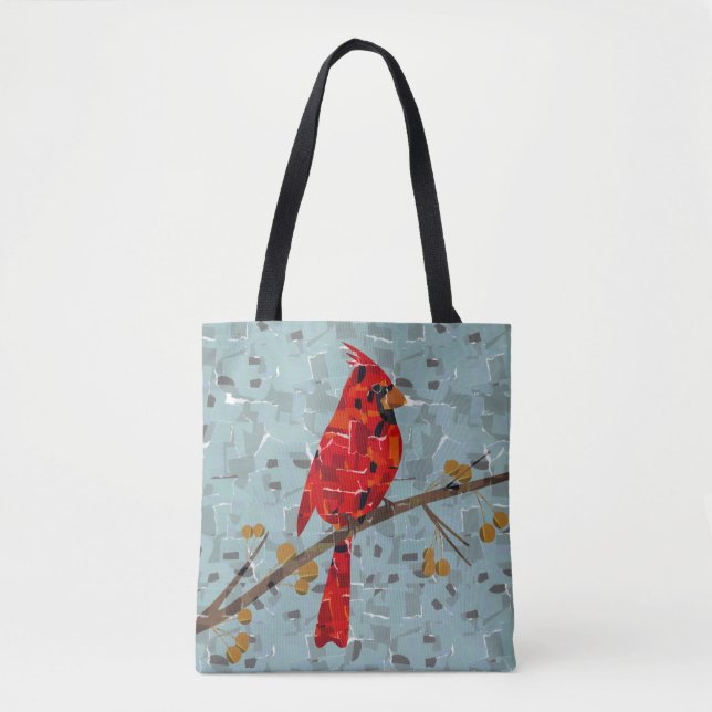 Roter Kardinal, der Weihnachtsvogel Tasche (Vorderseite)