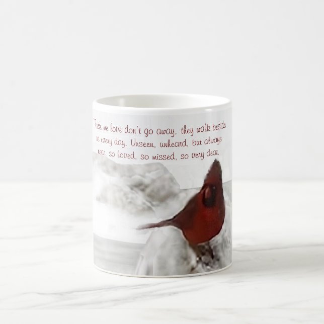 Roter Kardinal "Die, die wir Liebe nicht weggehen" Kaffeetasse (Mittel)