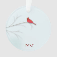 Roter Kardinal Editable Foto Ornament