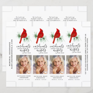 Roter Kardinal Foto-Gedenk-Lesezeichen