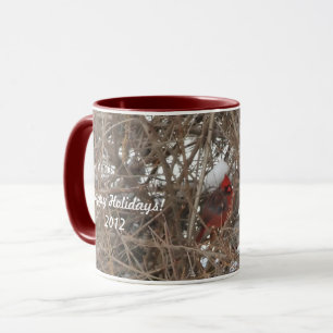 Roter Kardinal im Winterschnee Tasse