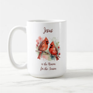 Roter Kardinal Jesus ist der Grund für die Weihnac Kaffeetasse