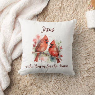 Roter Kardinal Jesus ist der Grund für die Weihnac Kissen