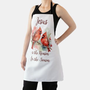 Roter Kardinal Jesus ist der Grund für die Weihnac Schürze