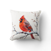 Roter Kardinal-Kissen – Winterliche Eleganz für Ih