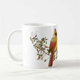 Roter Kardinal Lovebirds Weiße Kaffee Tasse