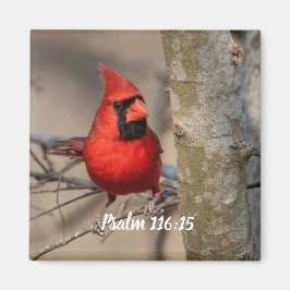 Roter Kardinal Psalm 116:15 Magnet