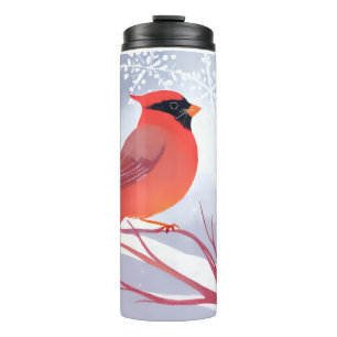 Roter Kardinal Schöne Aquarellmalerei Thermosbecher